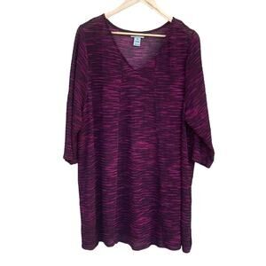 Catherines purple black swim cover-up size 0X (14-16)